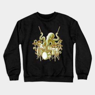 Octopus playing drums Crewneck Sweatshirt